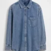Ultra Yumuşak Denim Oversized Gömlek
