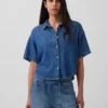 Ultra Yumuşak Denim Oversized Kamp Gömleği