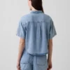 Ultra Yumuşak Denim Oversized Kamp Gömleği