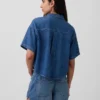 Ultra Yumuşak Denim Oversized Kamp Gömleği