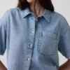 Ultra Yumuşak Denim Oversized Kamp Gömleği