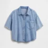 Ultra Yumuşak Denim Oversized Kamp Gömleği