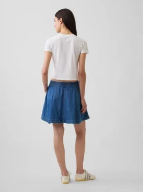 Ultra Yumuşak Denim Rahat Mini Etek