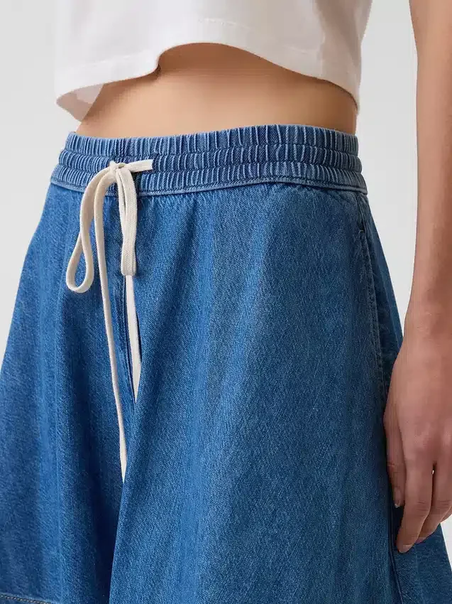 Ultra Yumuşak Denim Rahat Mini Etek