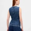 Ultra Yumuşak Denim Uzun Yelek