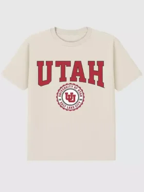 Utah Üniversitesi Kolej Arması Koyu Renkli Grafik Tişört