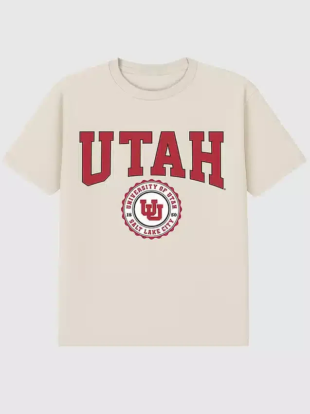 Utah Üniversitesi Kolej Arması Koyu Renkli Grafik Tişört