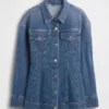 Vücut Hatlarını Vurgulayan Uzun Denim Ceket