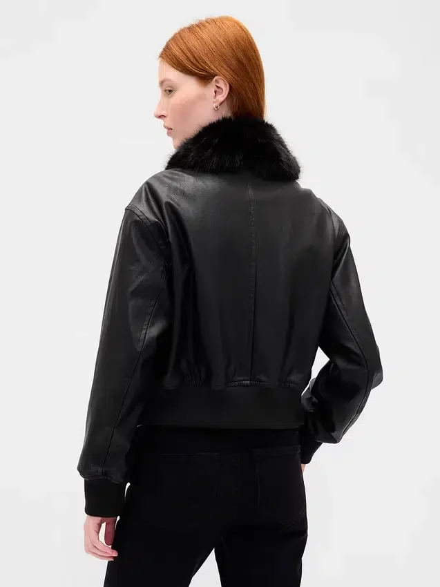 Vegan Deri Bomber Ceket