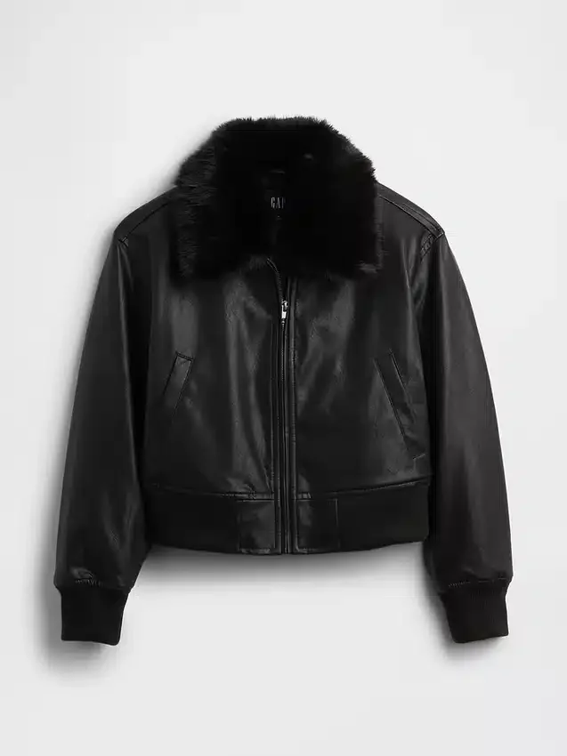 Vegan Deri Bomber Ceket