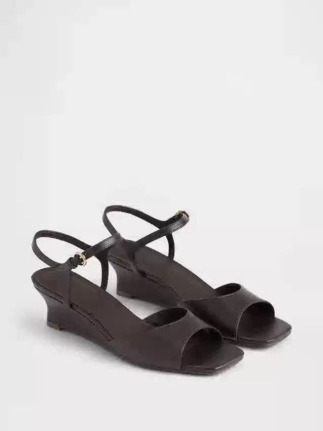 Vegan Deri Kama Topuklu Sandaletler