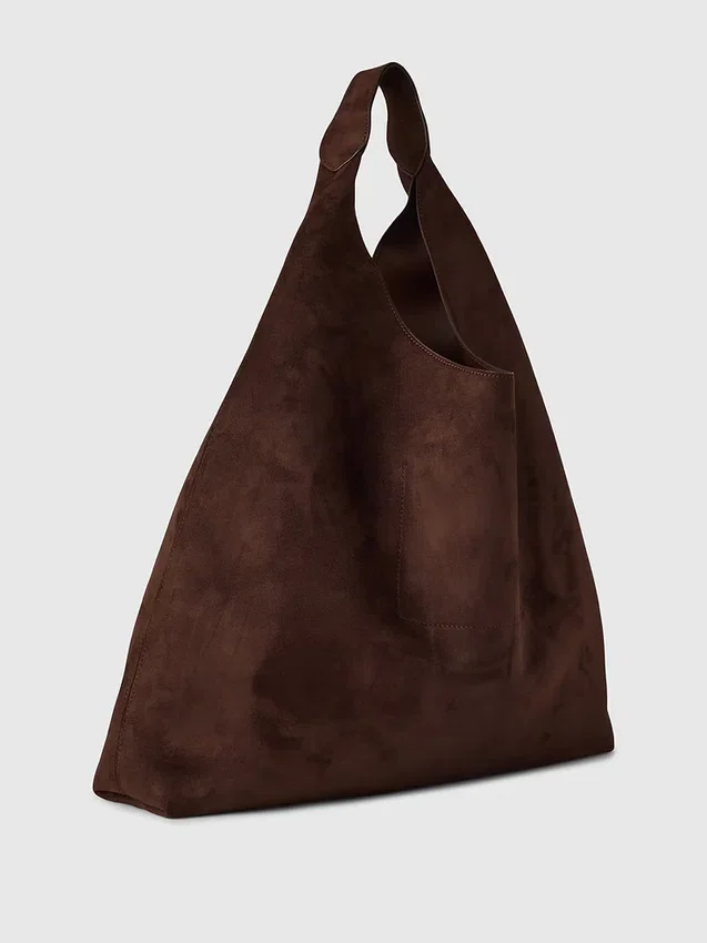 Vegan Süet Gevşek Tote Çanta