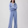 Vintage Yumuşak Havlu Kumaş Geniş Paça Eşofman Altı