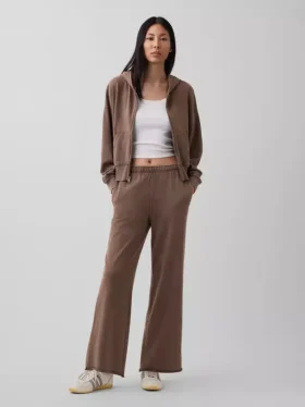 Vintage Yumuşak Havlu Kumaş Geniş Paça Eşofman Altı