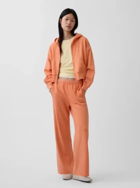 Vintage Yumuşak Havlu Kumaş Geniş Paça Eşofman Altı