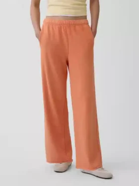 Vintage Yumuşak Havlu Kumaş Geniş Paça Eşofman Altı