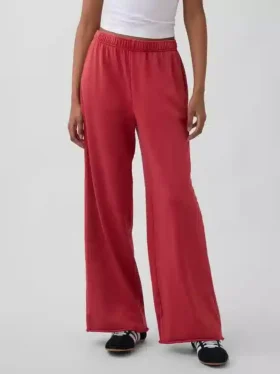 Vintage Yumuşak Havlu Kumaş Geniş Paça Eşofman Altı
