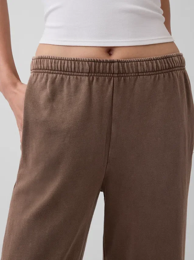 Vintage Yumuşak Havlu Kumaş Geniş Paça Eşofman Altı