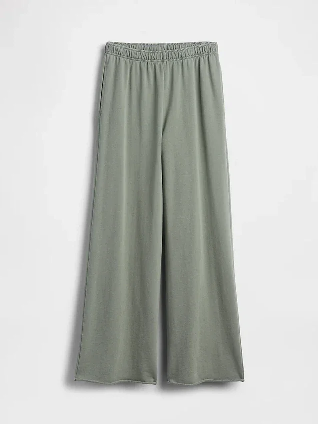 Vintage Yumuşak Havlu Kumaş Geniş Paça Eşofman Altı