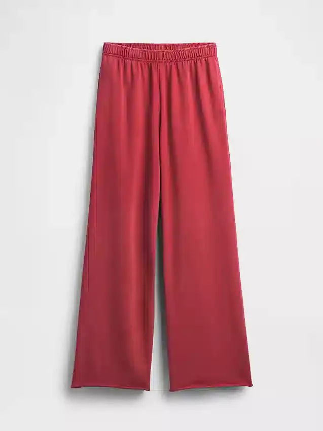 Vintage Yumuşak Havlu Kumaş Geniş Paça Eşofman Altı