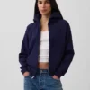 Vintagesoft Fermuarlı Kapüşonlu Sweatshirt