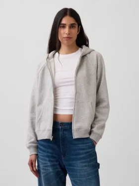 Vintagesoft Fermuarlı Kapüşonlu Sweatshirt
