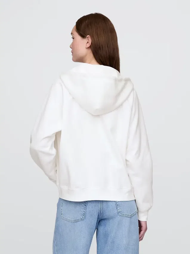 Vintagesoft Fermuarlı Kapüşonlu Sweatshirt