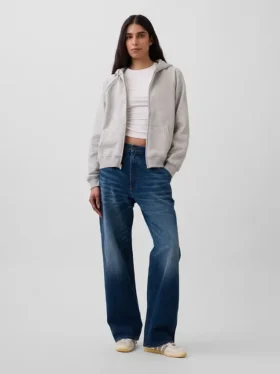 Vintagesoft Fermuarlı Kapüşonlu Sweatshirt