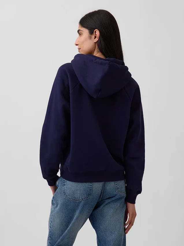 Vintagesoft Fermuarlı Kapüşonlu Sweatshirt