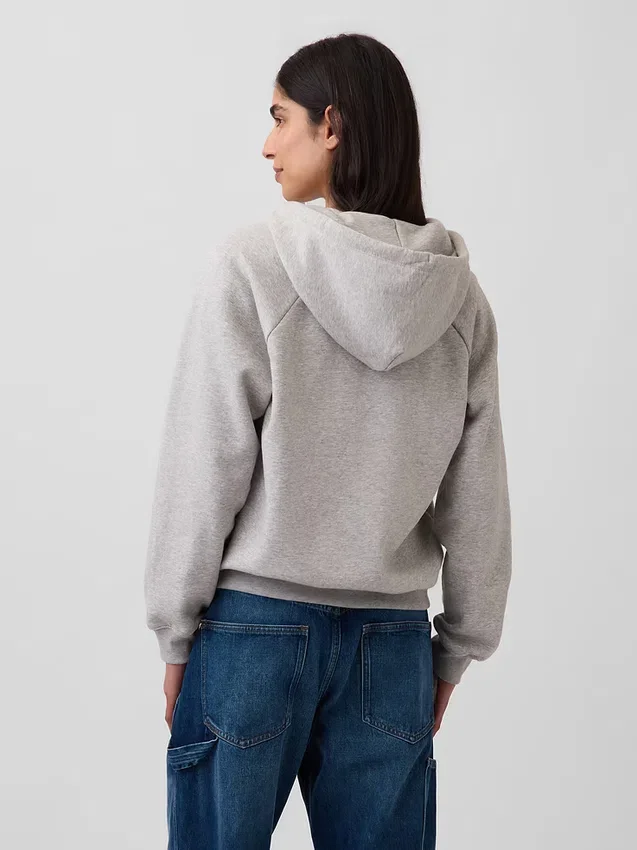 Vintagesoft Fermuarlı Kapüşonlu Sweatshirt