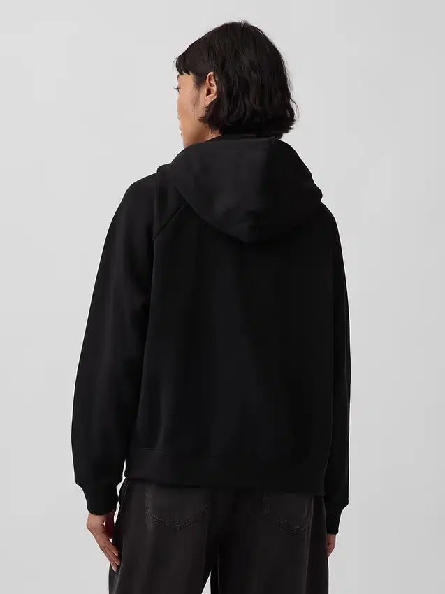 Vintagesoft Fermuarlı Kapüşonlu Sweatshirt