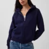 Vintagesoft Fermuarlı Kapüşonlu Sweatshirt