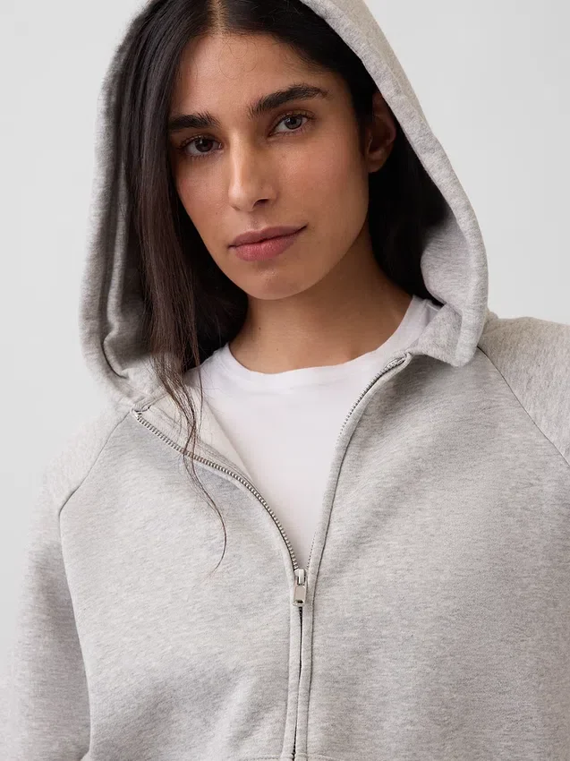 Vintagesoft Fermuarlı Kapüşonlu Sweatshirt