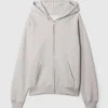 Vintagesoft Fermuarlı Kapüşonlu Sweatshirt