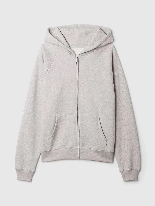 Vintagesoft Fermuarlı Kapüşonlu Sweatshirt