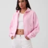Vintagesoft Havlu Kumaş Oversized Kama Kesim Fermuarlı Kapüşonlu Sweatshirt