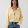 Vintagesoft Havlu Kumaş Oversized Kama Kesim Fermuarlı Kapüşonlu Sweatshirt