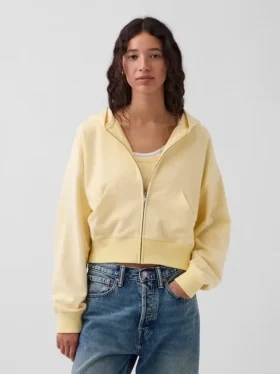 Vintagesoft Havlu Kumaş Oversized Kama Kesim Fermuarlı Kapüşonlu Sweatshirt