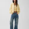 Vintagesoft Havlu Kumaş Oversized Kama Kesim Fermuarlı Kapüşonlu Sweatshirt