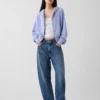 Vintagesoft Havlu Kumaş Oversized Kama Kesim Fermuarlı Kapüşonlu Sweatshirt