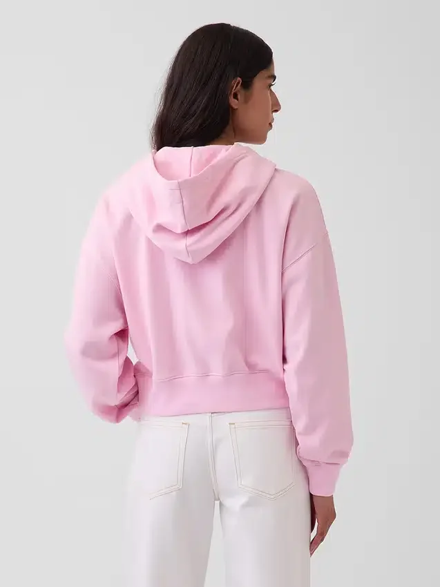 Vintagesoft Havlu Kumaş Oversized Kama Kesim Fermuarlı Kapüşonlu Sweatshirt