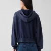 Vintagesoft Havlu Kumaş Oversized Kama Kesim Fermuarlı Kapüşonlu Sweatshirt