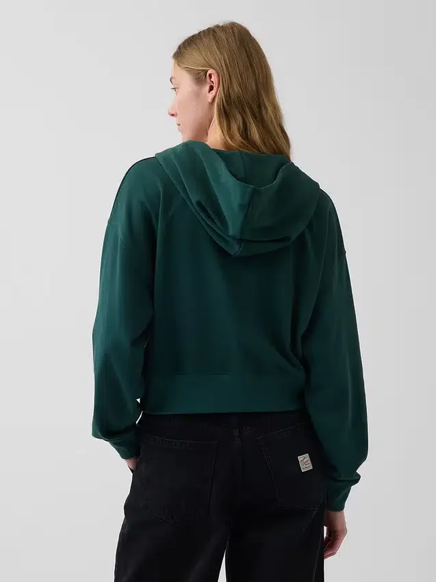 Vintagesoft Havlu Kumaş Oversized Kama Kesim Fermuarlı Kapüşonlu Sweatshirt
