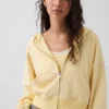 Vintagesoft Havlu Kumaş Oversized Kama Kesim Fermuarlı Kapüşonlu Sweatshirt
