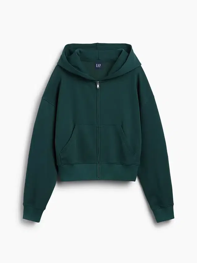 Vintagesoft Havlu Kumaş Oversized Kama Kesim Fermuarlı Kapüşonlu Sweatshirt
