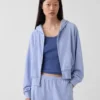 Vintagesoft Havlu Kumaş Oversized Kama Kesim Fermuarlı Kapüşonlu Sweatshirt