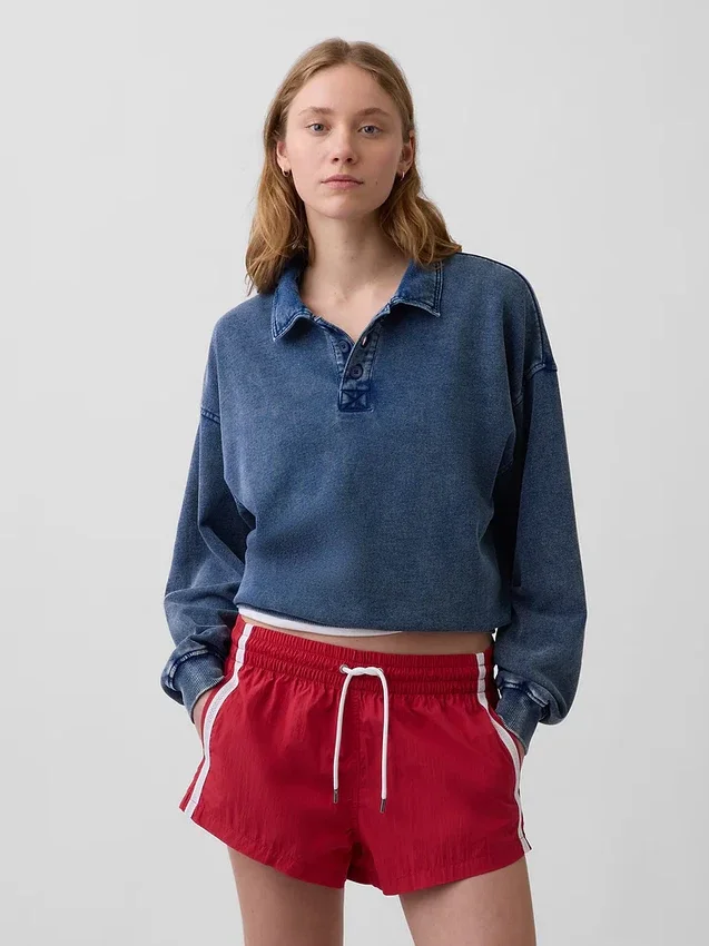 Vintagesoft Havlu Kumaş Oversized Polo Tişört