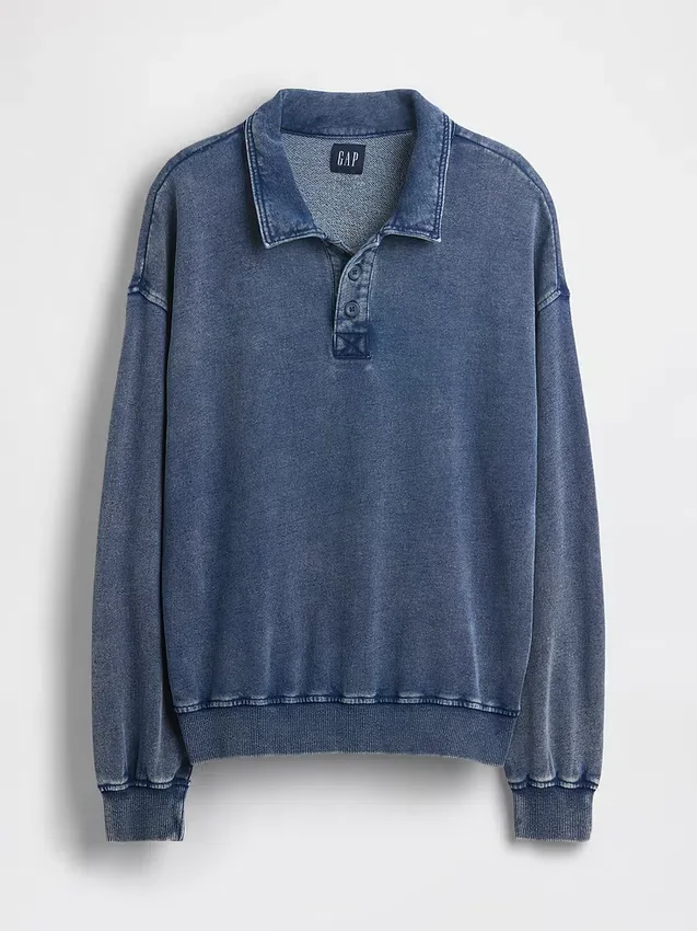 Vintagesoft Havlu Kumaş Oversized Polo Tişört