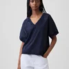 Vintagesoft Havlu Kumaş Oversized V Yaka Sweatshirt