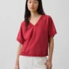 Vintagesoft Havlu Kumaş Oversized V Yaka Sweatshirt